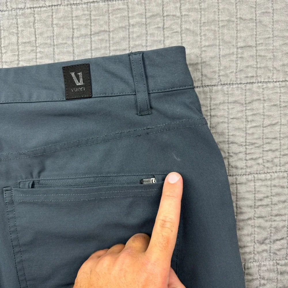 Vuori Meta Pants Men 36x31 Gray Athletic Slim Fit Performance Chino V430